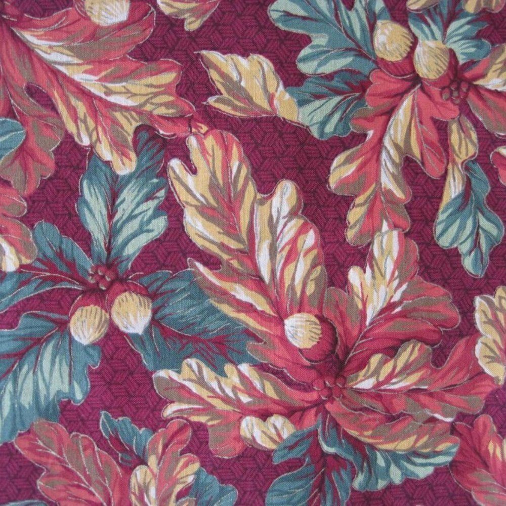 Acorns Leaves Fall Fabric Cotton 60" Wide
